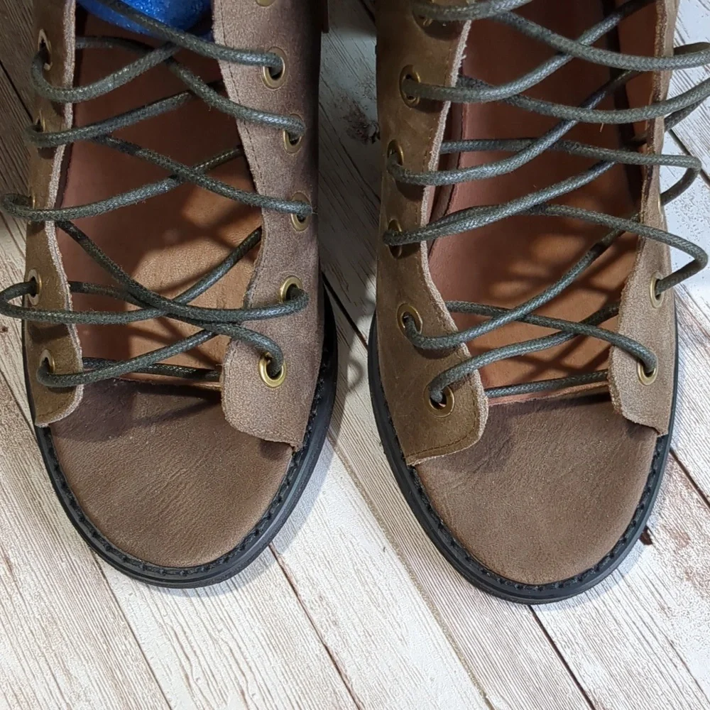Free People x Jeffrey Campbell Perspective Tall Knee High Lace Up Boot 8.5